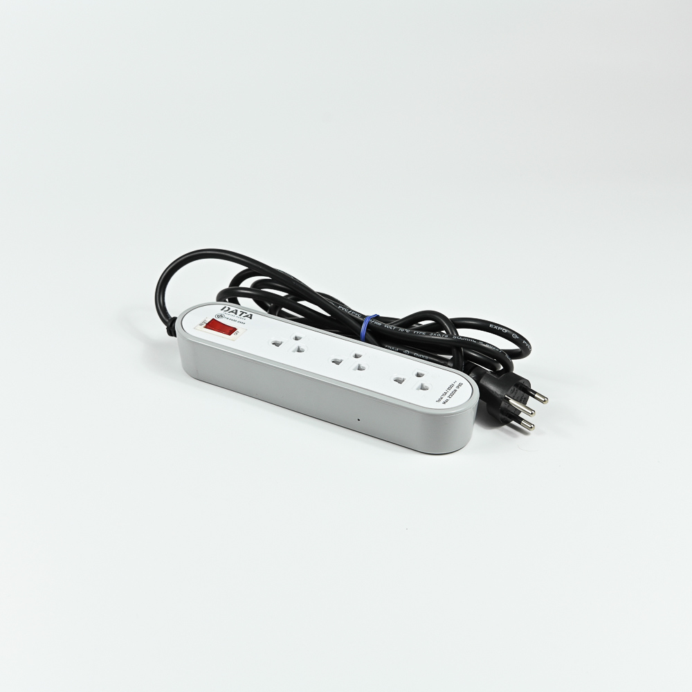 DATA AP3146 ปลั๊กไฟ 3 ช่อง 1 สวิตช์ 2 เมตร สีเทา 10A 2300W