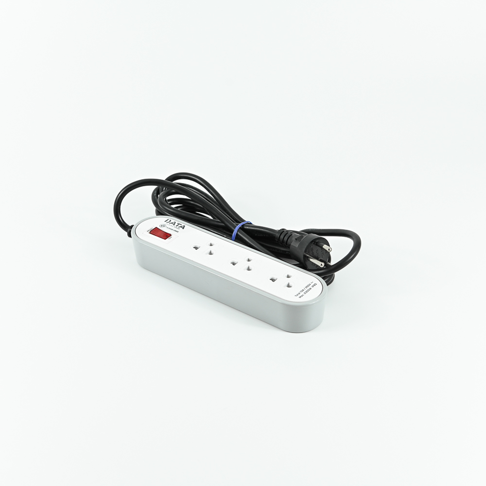 DATA AP3146 ปลั๊กไฟ 3 ช่อง 1 สวิตช์ 3 เมตร สีเทา 10A 2300W