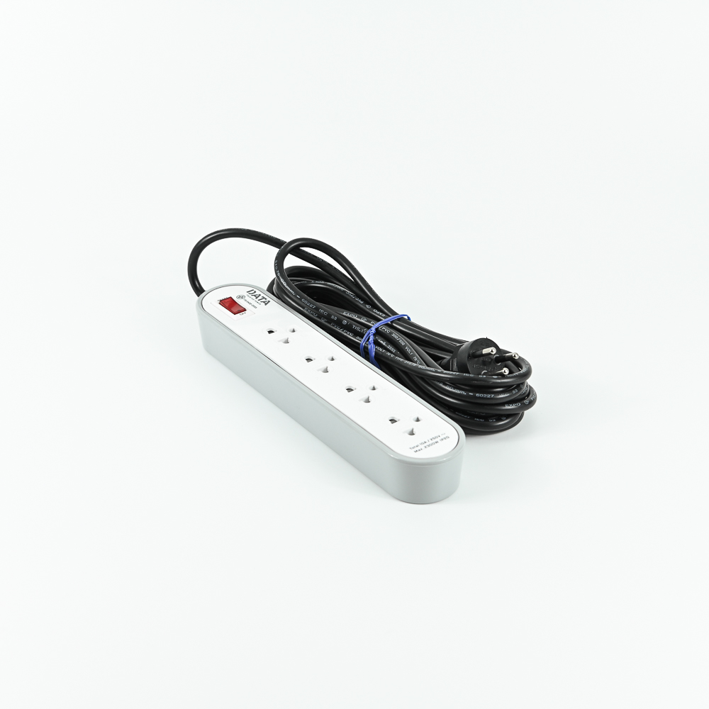 DATA AP3146 ปลั๊กไฟ 3 ช่อง 1 สวิตช์ 5 เมตร สีเทา 10A 2300W