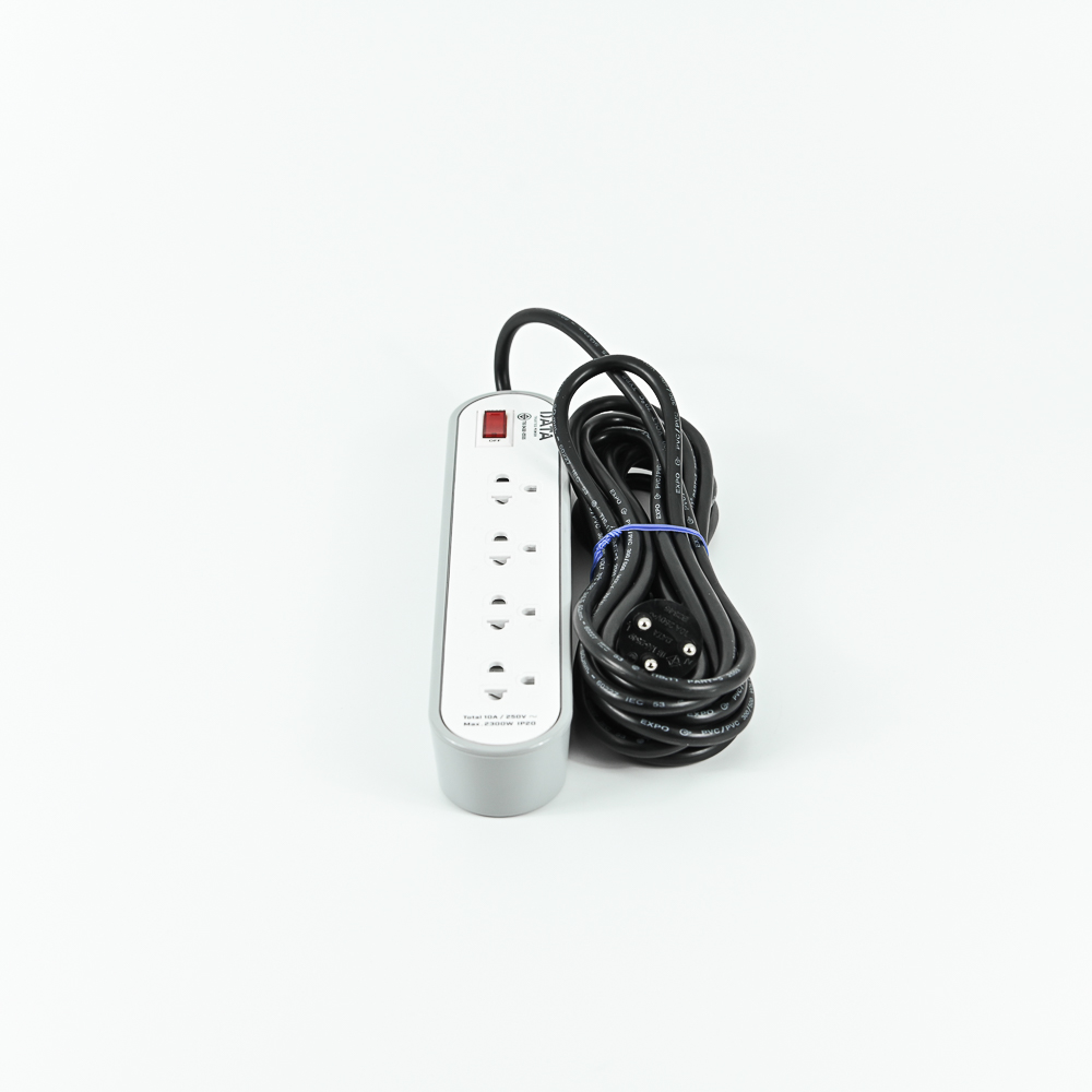DATA AP3146 ปลั๊กไฟ 3 ช่อง 1 สวิตช์ 5 เมตร สีเทา 10A 2300W
