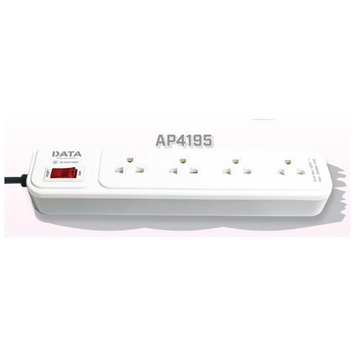 DATA AP4195 ปลั๊กไฟ 4 ช่อง 1 สวิตช์ 3 เมตร สีเทา 10A 2300W