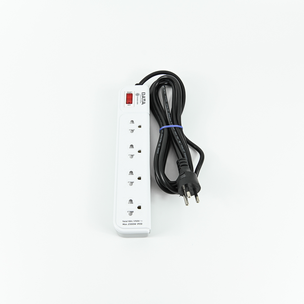 DATA AP4195 ปลั๊กไฟ 4 ช่อง 1 สวิตช์ 3 เมตร สีเทา 10A 2300W