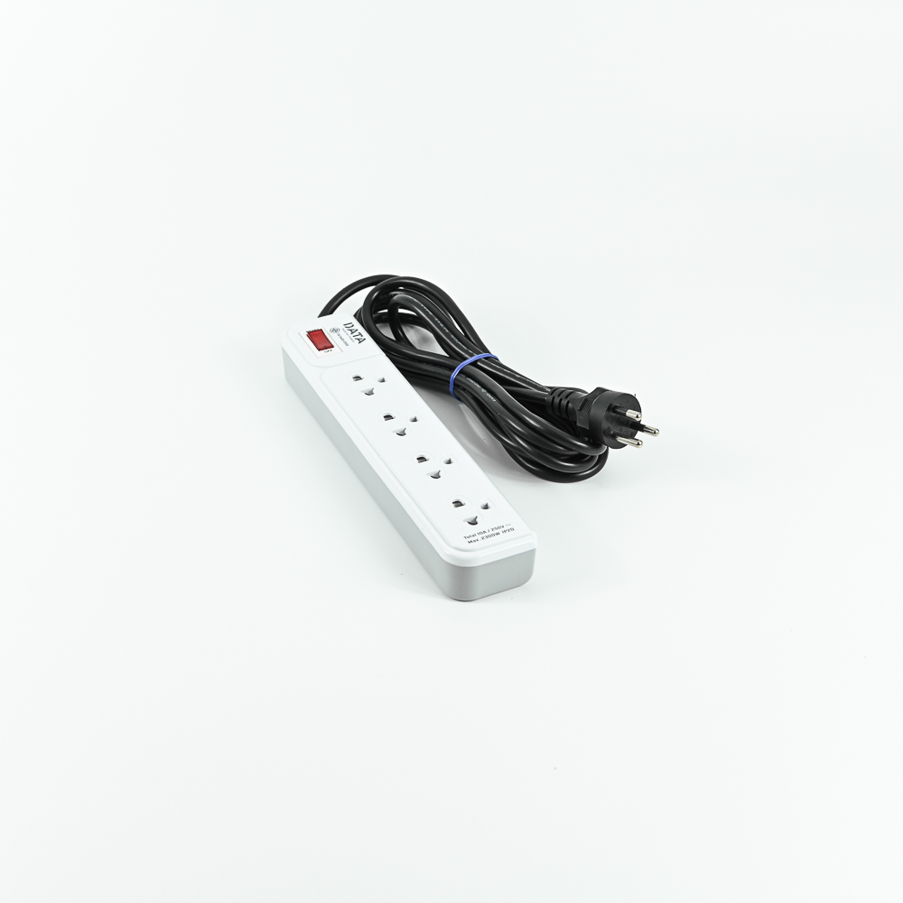 DATA AP4195 ปลั๊กไฟ 4 ช่อง 1 สวิตช์ 3 เมตร สีเทา 10A 2300W