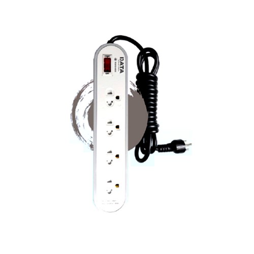 DATA AP4156 ปลั๊กไฟ 4 ช่อง 1 สวิตช์ 3 เมตร สีเทา 10A 2300W