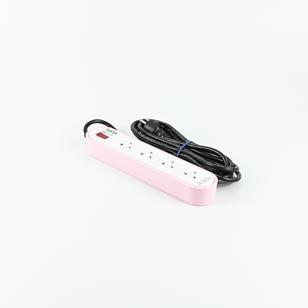 DATA AP4156 ปลั๊กไฟ 4 ช่อง 1 สวิตช์ 3 เมตร สีชมพู 10A 2300W