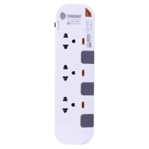 TOSHINO P3375-3M(WG) รางปลั๊กไฟ 3 ช่อง 3 สวิตช์ สาย 3x0.75 ยาว 3 ม.