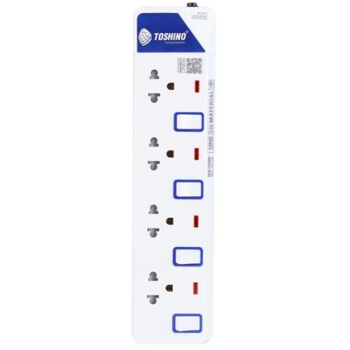 TOSHINO ET-9145M รางปลั๊กไฟ 4 ช่อง 4 สวิตช์ สาย 3x0.75 ยาว 5 ม.