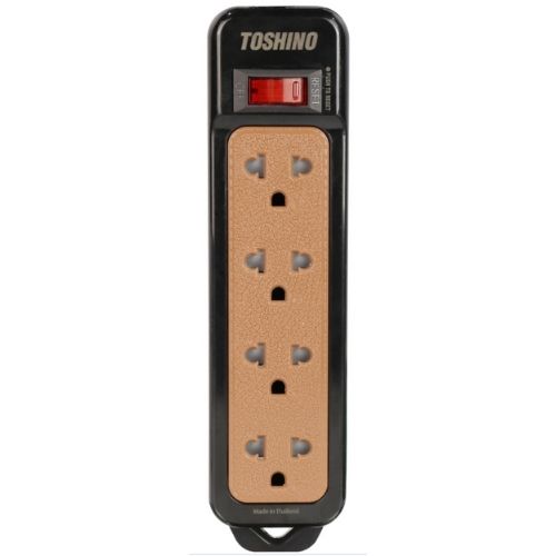 TOSHINO N1-375-3M(BK) รางปลั๊กไฟ 4 ช่อง 1 สวิตช์ สาย 3x0.75 ยาว 3 ม. (สีดำ)