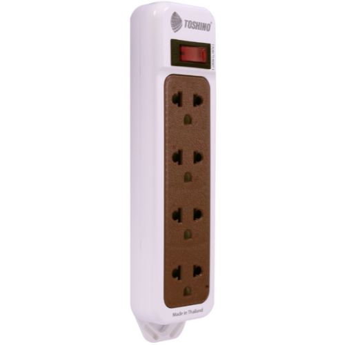 TOSHINO N1-375-2M(WH) รางปลั๊กไฟ 4 ช่อง 1 สวิตช์ สาย 3x0.75 ยาว 2 ม. (สีขาว)