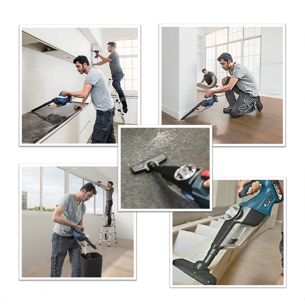 BOSCH GAS18V-1 (SOLO=เครื่องเปล่า) เครื่องดูดฝุ่น แบตเตอรี่ 18 โวลท์ #06019C62L0